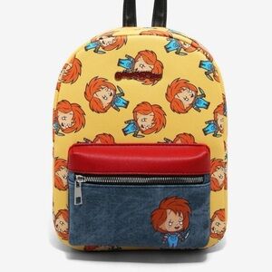 Chucky horror Stylish Character Print Backpack - Yellow and Red new